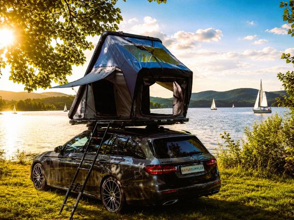 Dachzelt direkt am Badesee camping verleih Bretzfeld